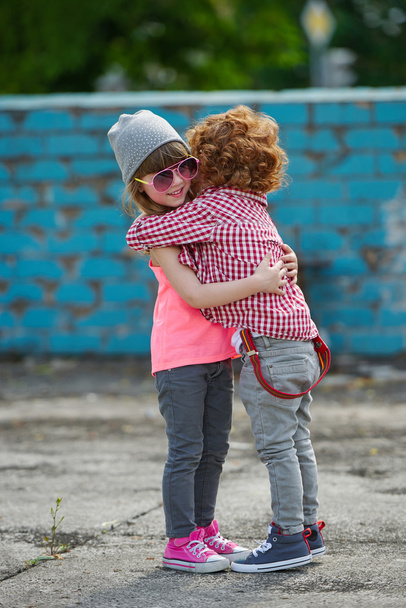 photo of two cute hipsters - Foto, Imagem