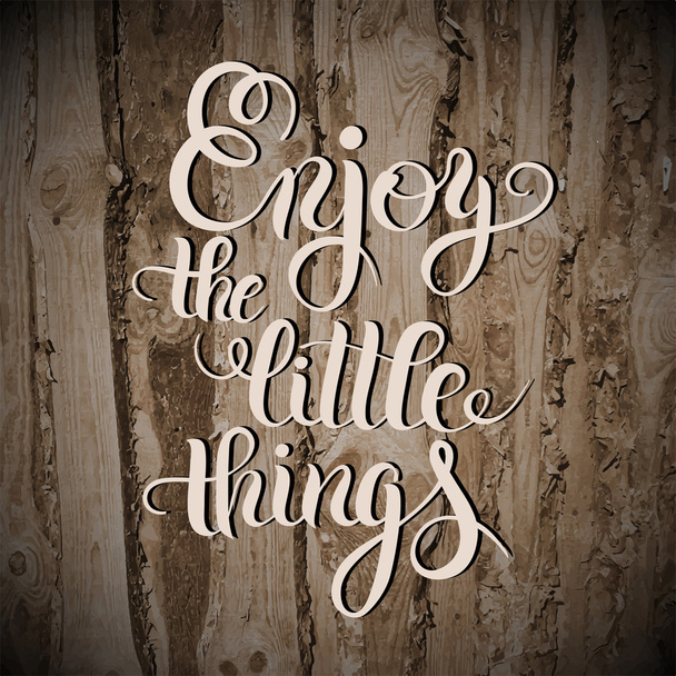modern calligraphy positive quote enjoy the little things inscri - Διάνυσμα, εικόνα