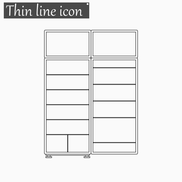 значок холодильника Векторний стиль тонка лінія
 - Вектор, зображення