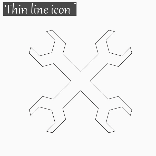 レンチのアイコン ベクトルの細い線 - ベクター画像