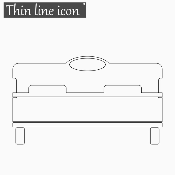 іконка ліжка Векторний стиль тонка лінія
 - Вектор, зображення