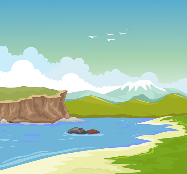 piękno jeziora z kolorut krajobraz - Wektor, obraz