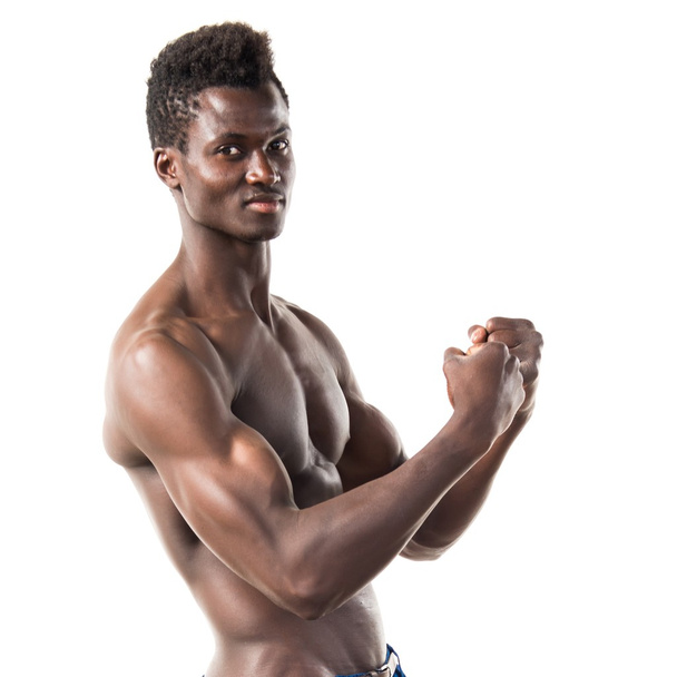 Όμορφος Μαύρος άνδρας με αθλητικό σώμα - Φωτογραφία, εικόνα
