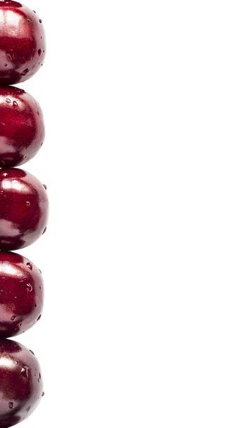 Set of beautiful red cherry isolated on white background. For background - Photo, Image