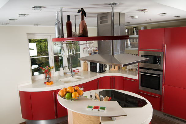 Red modern kitchen - Photo, Image