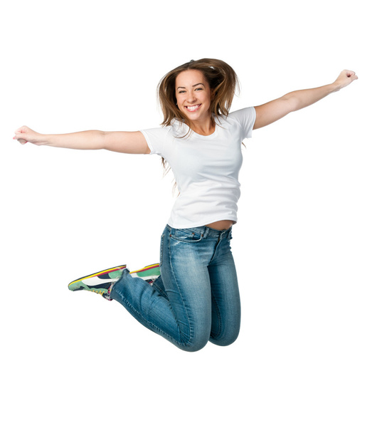 Beautiful jumping girl - Valokuva, kuva