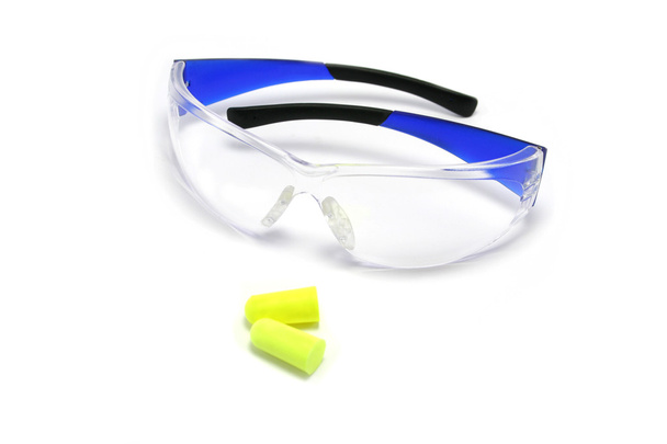 Gafas de seguridad y tapones para los oídos
 - Foto, imagen