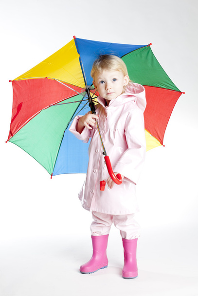 Little girl with umbrella - Foto, Imagen
