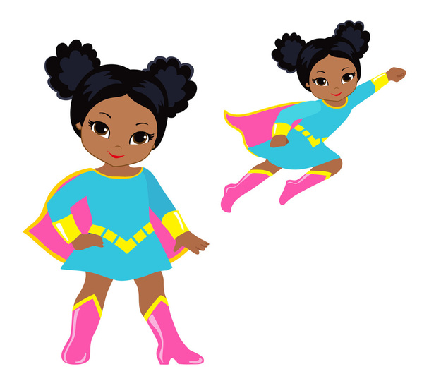 niedlichen Superhelden Mädchen Vektor Clip Art Set. - Vektor, Bild