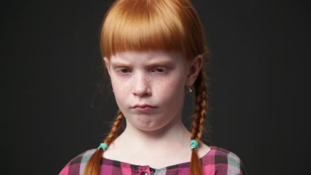 Close up sad ginger girl - Footage, Video