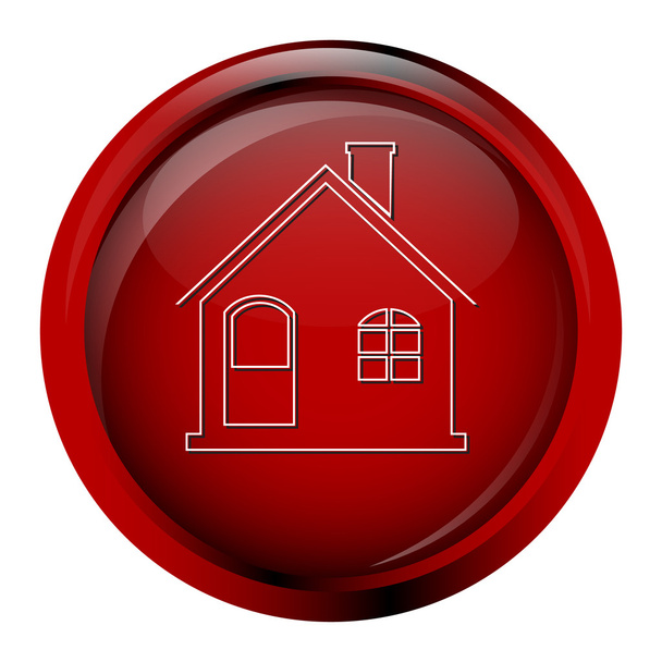 Building icon, home buitding button - Vector, Image