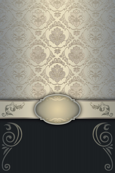 Decorative background with floral patterns and frame. - Zdjęcie, obraz