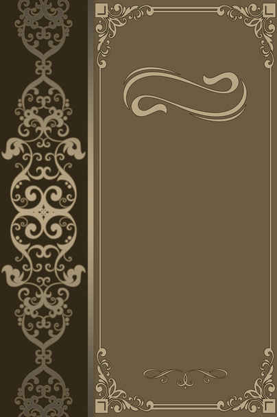 Decorative background with vintage border and ornament. - Foto, afbeelding