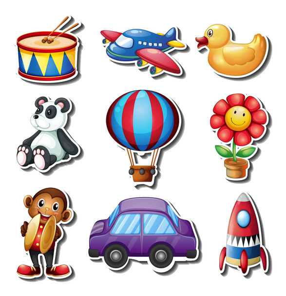 Set of different kind of toys - Vector, Image