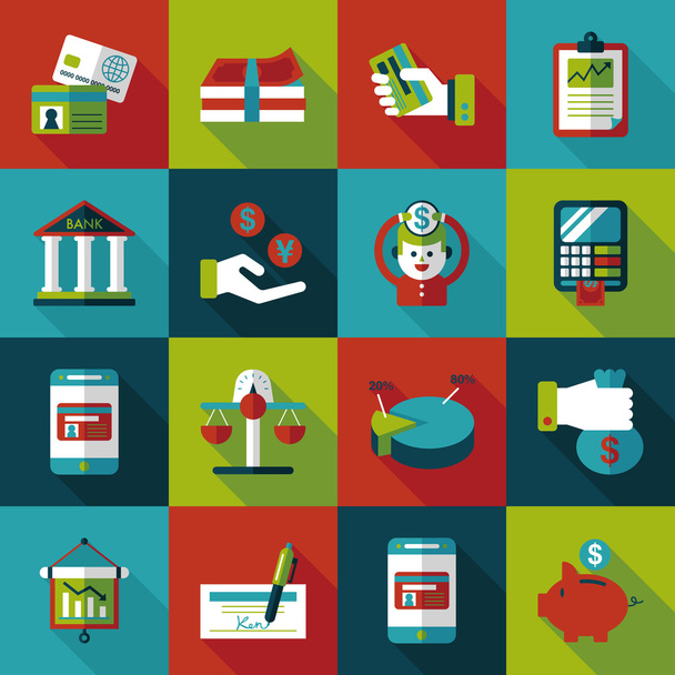 Financial and business icons set - Vector, Image