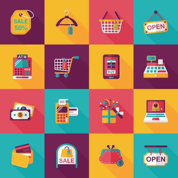 ショッピングやオンライン ショップのアイコンを設定 - ベクター画像