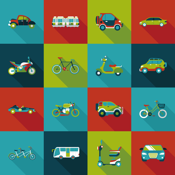 Transport i pojazd zestaw ikon - Wektor, obraz