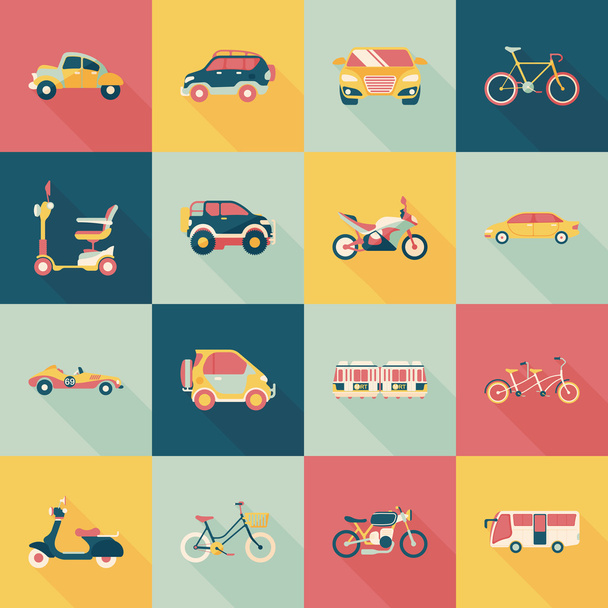 Conjunto de iconos de transporte y vehículo
 - Vector, imagen
