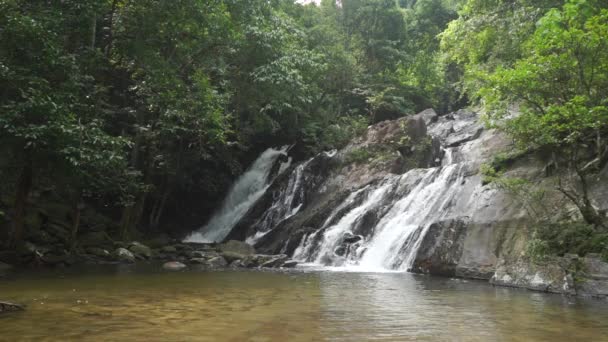schöner Wasserfall und See im Dschungel - Filmmaterial, Video