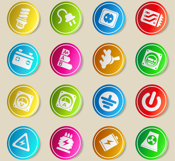 Electricity simply icons - Vector, afbeelding