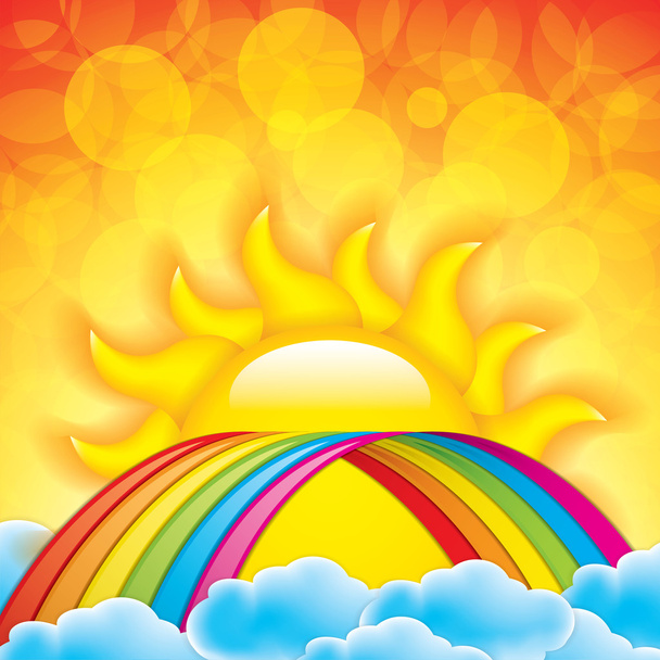 Bright arched rainbow - Vector, Image