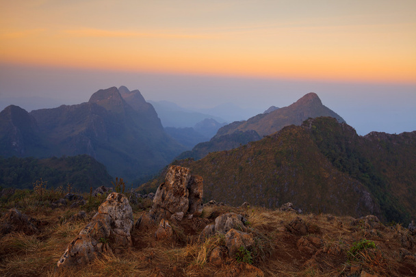 Landscape sunrise at Doi Luang Chiang Dao, High mountain in Chiang Mai Province - Photo, Image