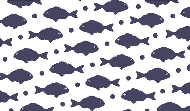 Blue dorado fish pattern on white background. Vector Illustration - Vector, Image