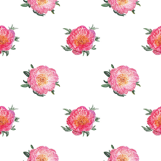peony flowes pattern  - Vector, Image