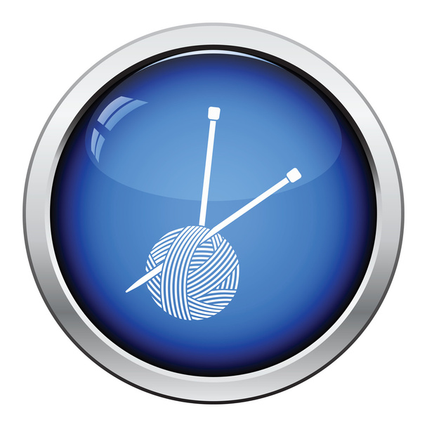 Bola de hilo con icono de agujas de punto
 - Vector, Imagen