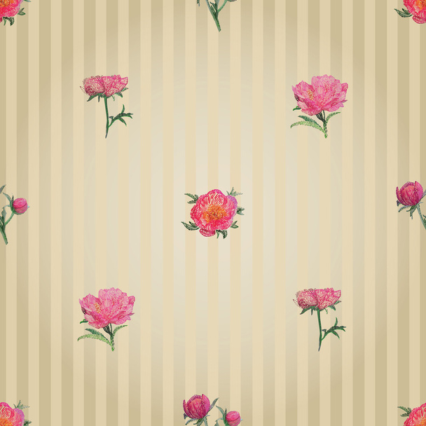 Seamless peonies background - Vector, Image