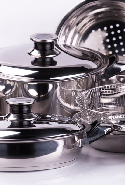 Stainless steel cooking pots - Photo, image