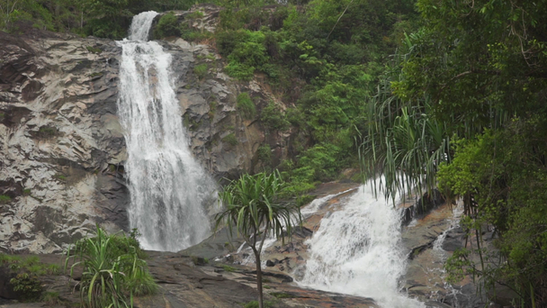 Bela cachoeira tropical vídeo em câmera lenta
 - Filmagem, Vídeo