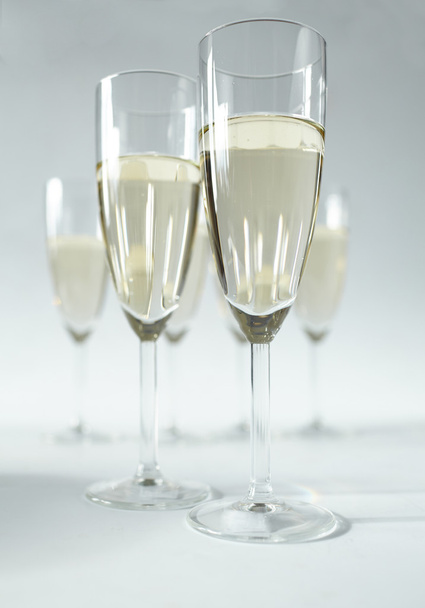 many champagne glasses - Photo, Image
