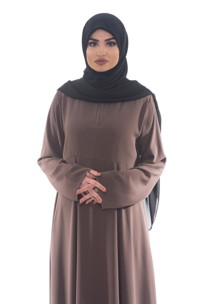 Muslim Woman Wearing Hijab On White Background - Zdjęcie, obraz