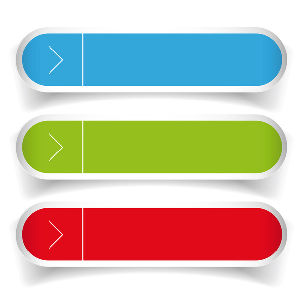 空の web ボタン ベクトル - 緑、青、赤 - ベクター画像
