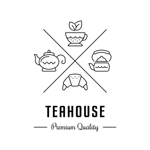 Διάνυσμα λογότυπο Τσαγιερί και τσάι κατάστημα - Διάνυσμα, εικόνα