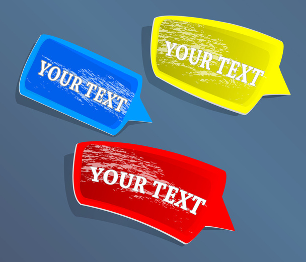 Set of the color stickers with shadow - Vector, Image