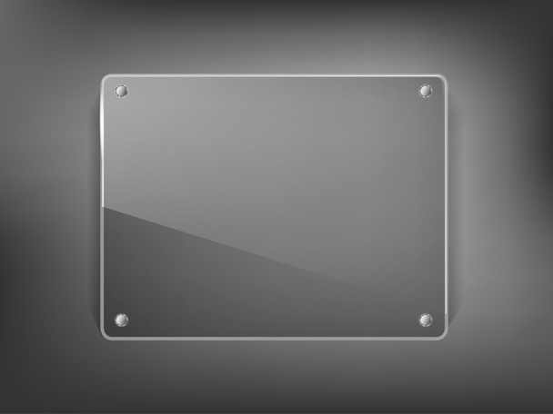 Transparent glass plate on the wall - Vector, imagen