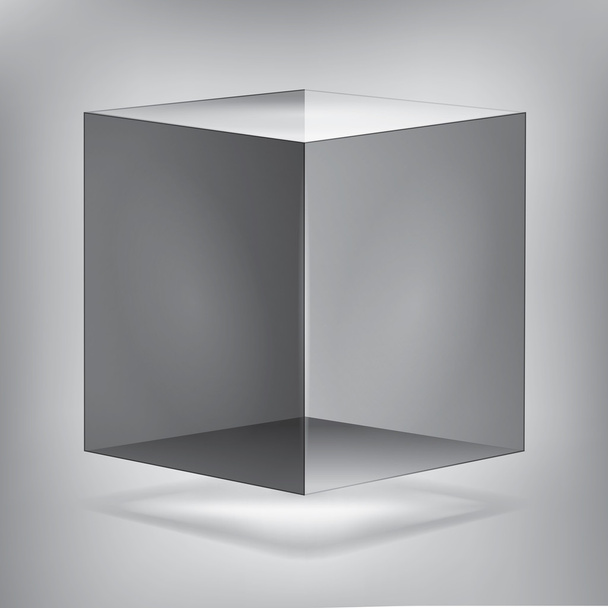 Vector reflection cube, transparent object, graphic abstraction design - Vettoriali, immagini