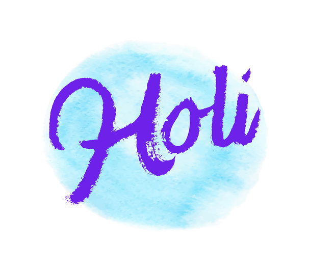 Holi lettering. Hand written Holi poster. Modern hand lettering. Holi. Vector illustration - Vecteur, image
