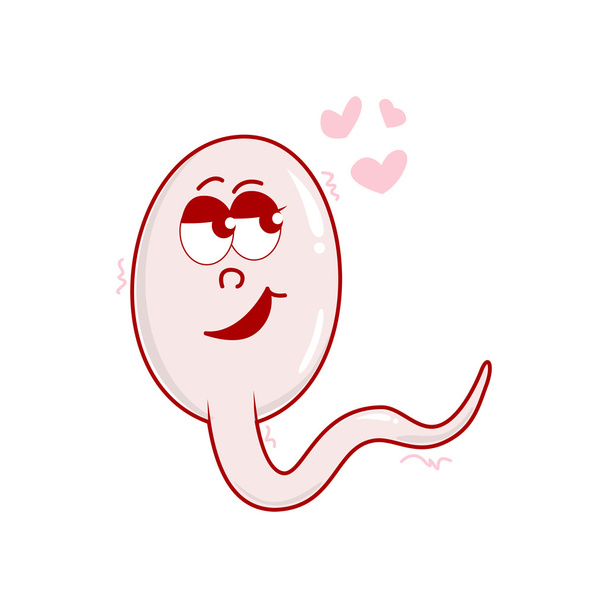Eğlenceli sperm simgesi. Eğlenceli karakter - Vektör, Görsel