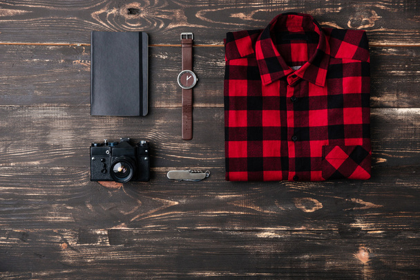 Trip concept - items of men's clothing and accessories - Фото, зображення