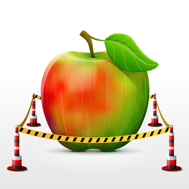 Apple gyümölcs korlátozott területen helyezkedik el - Vektor, kép