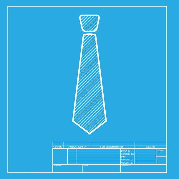Illustration du signe de cravate. Section blanche de l'icône sur le modèle de plan
. - Vecteur, image