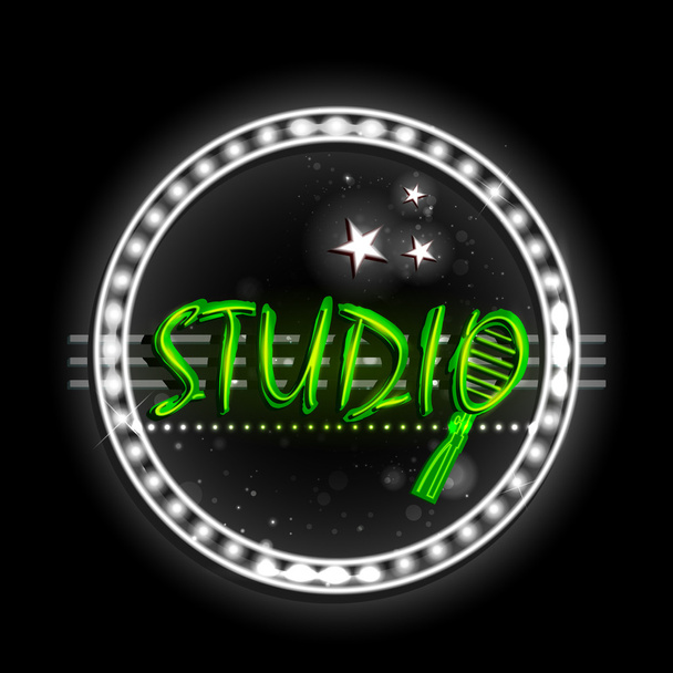 Neon Light signboard for Studio - Διάνυσμα, εικόνα