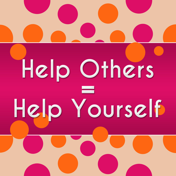 Help anderen helpen jezelf perzik roze stippen - Foto, afbeelding