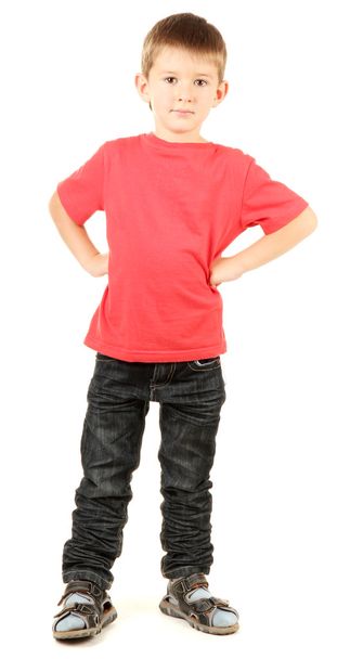 Portrait of little boy isolated on white - Foto, afbeelding