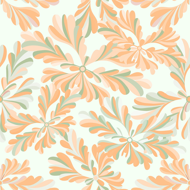 delicate abstract flowers seamless pattern on a white background - Vektor, kép