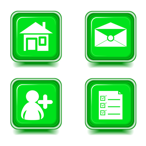 ícones web conjunto verde - Vetor, Imagem