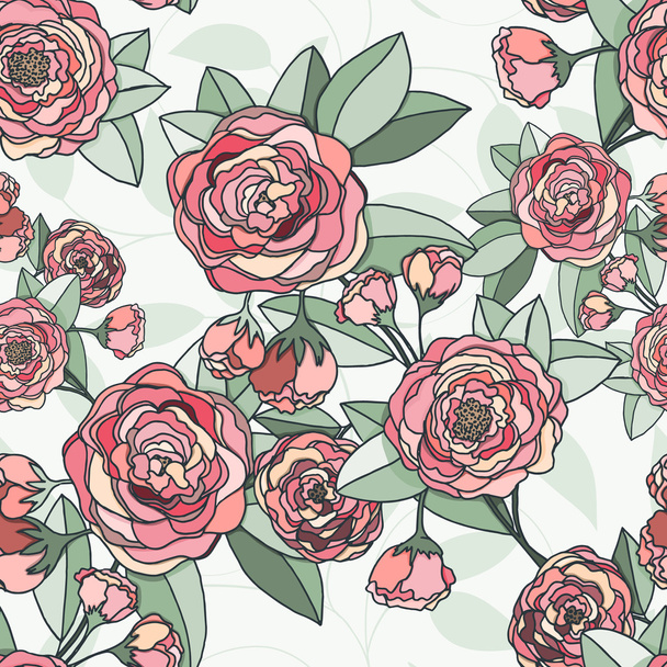 Flowers seamless pattern - Vector, Image